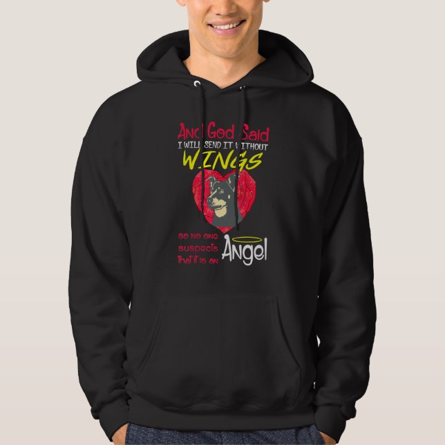 Lancashire Heeler Angel utan Vingar Hoodie (Framsida)