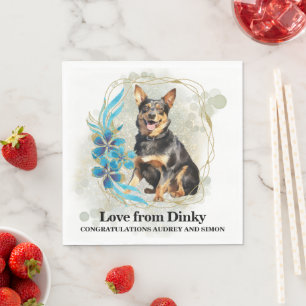 Lancashire Heeler Bröllop Napkin med Hundar Photo Pappersservett