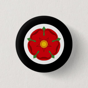 Lancashire Ro Badge - Bomull och kol Knapp