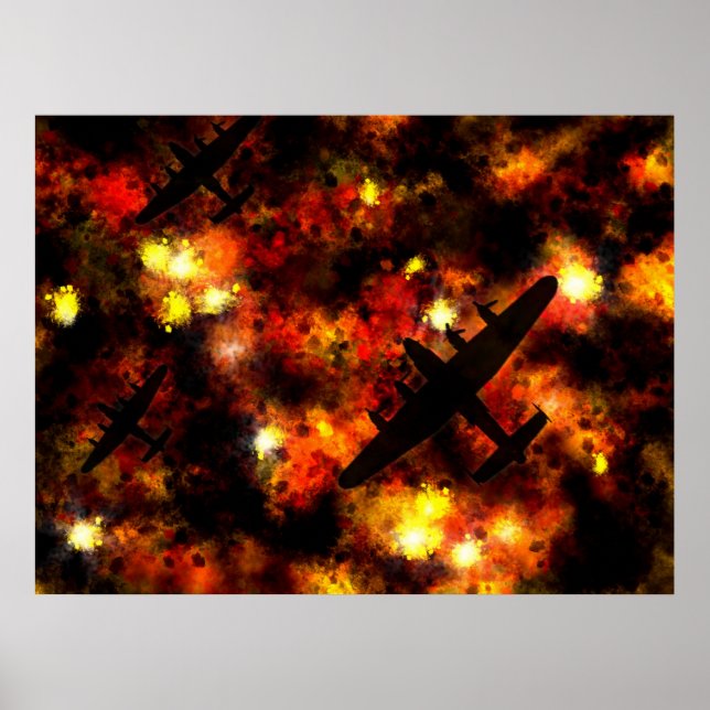 Lancaster Bomber Night Raid Poster (Framsidan)