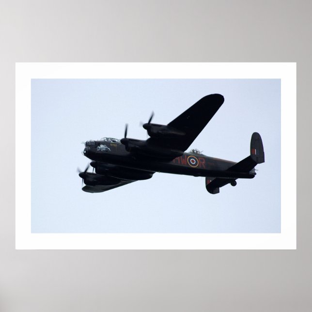 Lancaster Bomber på flyg. Poster (Framsidan)
