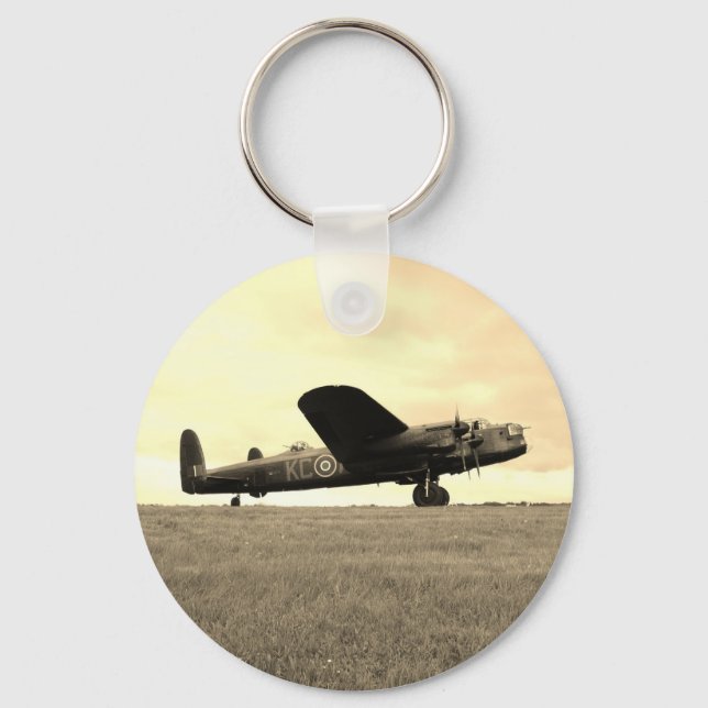 Lancaster Bomber Sepia Tone Nyckelring (Framsida)