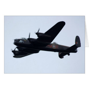 Lancaster bombplan i Flight. Hälsningskort
