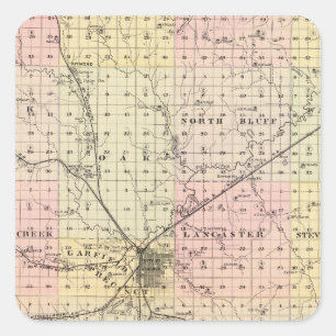 Lancaster County, Nebraska Fyrkantigt Klistermärke