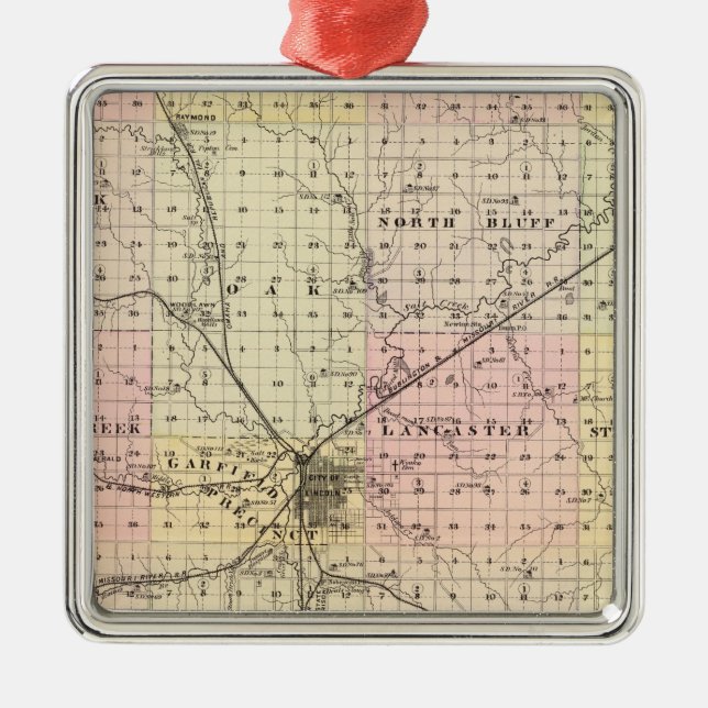 Lancaster County Nebraska Julgransprydnad Metall (Framsidan)