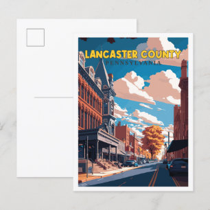 Lancaster County Pennsylvania USA vintage resor Vykort