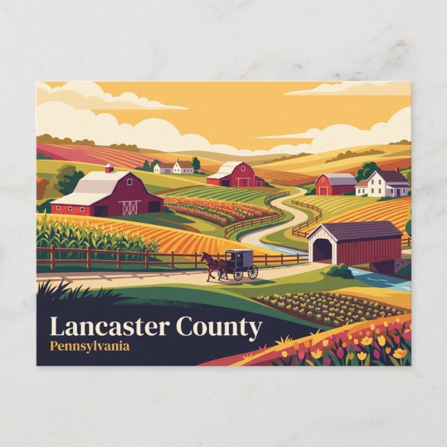 Lancaster County Pennsylvania Vykort (Framsida)