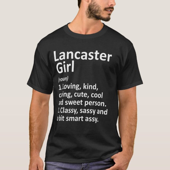 Lancaster Girl Ny New York Funny City Home Roots T Shirt (Framsida)