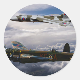 Lancaster och Vulcan XH558 Runt Klistermärke