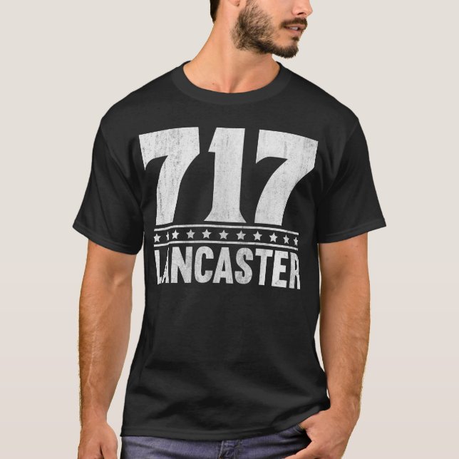 Lancaster Pennsylvania 717 Area Code T Shirt (Framsida)