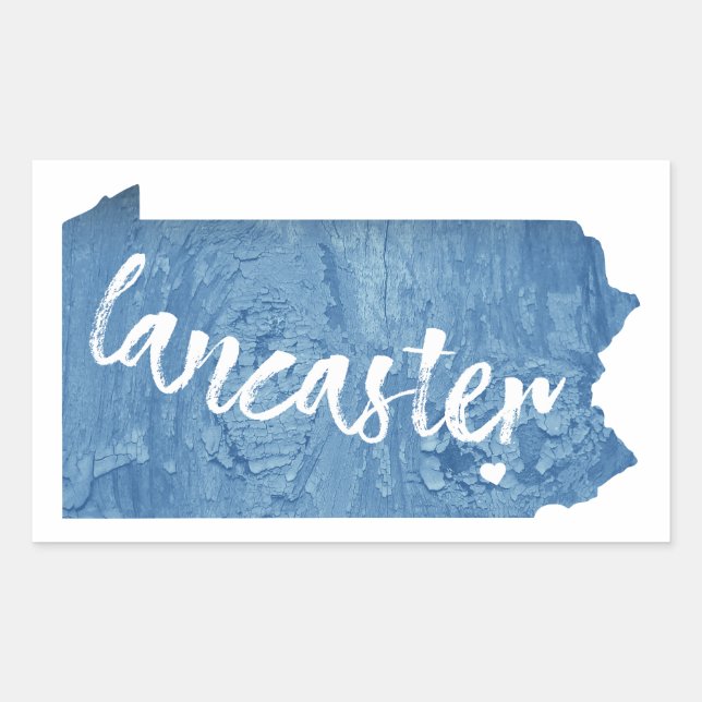 Lancaster Pennsylvania Wood Grain Rektangulärt Klistermärke (Framsida)
