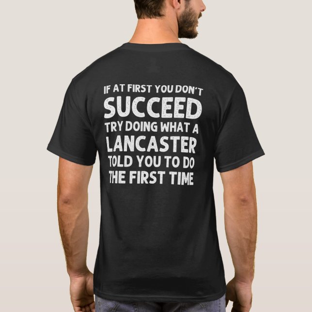 Lancaster Surname Family Träd Birthday Reunion Ide T Shirt (Baksida)
