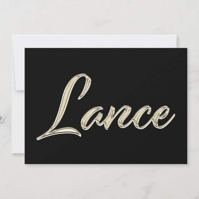 Lance Name white gold Handwriting Karte Kort (Framsida)