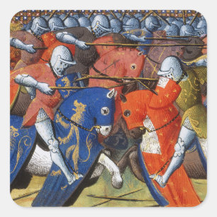 Lancelot i Sjö i Camelot-turneringen Fyrkantigt Klistermärke