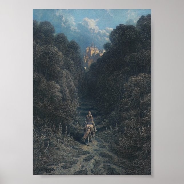 Lancelot närma sig Astolats slott Poster (Framsidan)