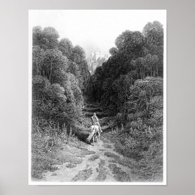 Lancelot närmar sig slottet vid Astolat Poster (Framsidan)