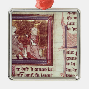 Lancelot och Guinevere sitter och talar Julgransprydnad Metall