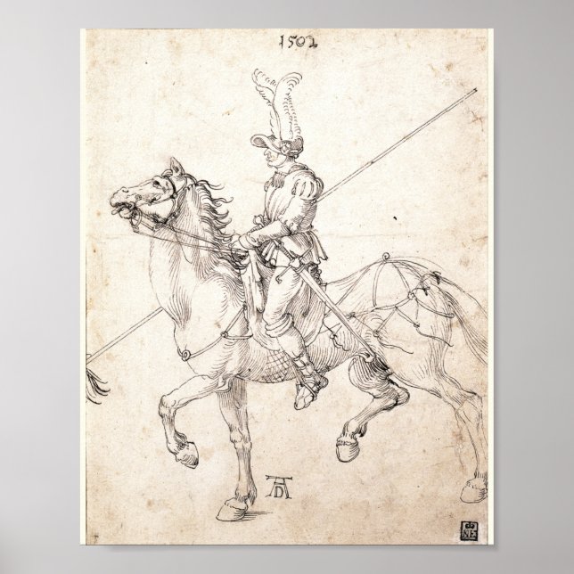 Lancer on Horseback av Albrecht Durer Poster (Framsidan)