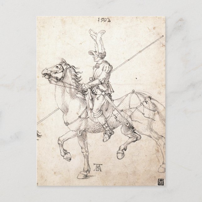 Lancer on Horseback av Albrecht Durer Vykort (Framsida)