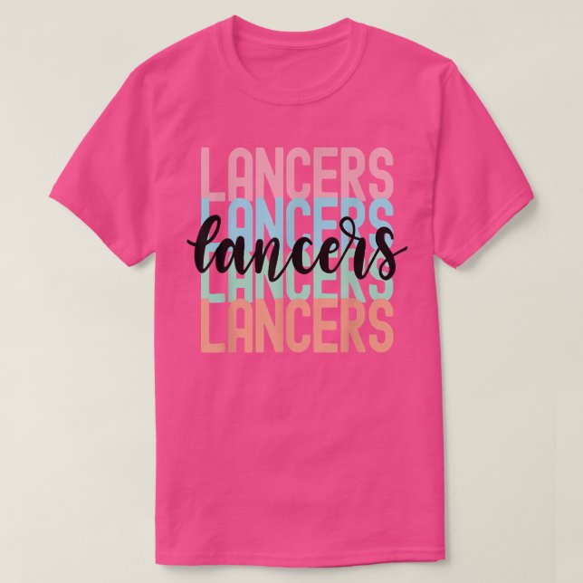 Lancers Team Mascot School Spirit Game Night T Shirt (Design framsida)