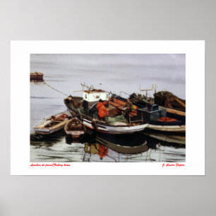 Lanchas de pesca/Fiskebåtar Poster