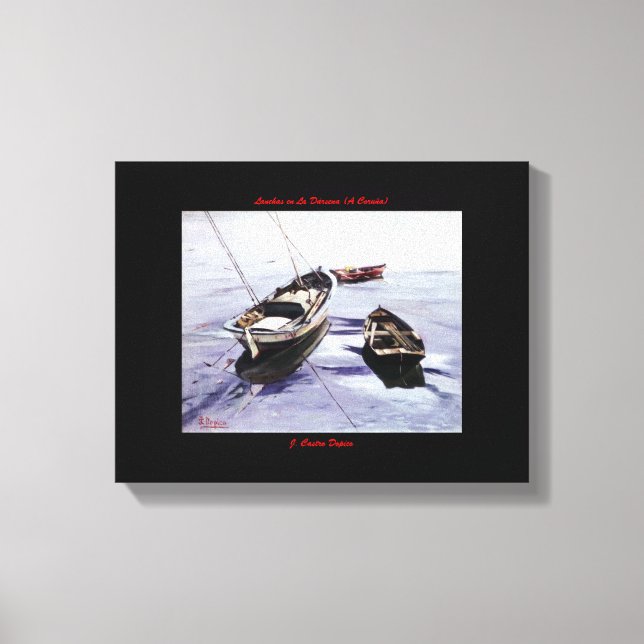 Lanchas en La Dársena (A Coruña) Canvastryck (Framsida)