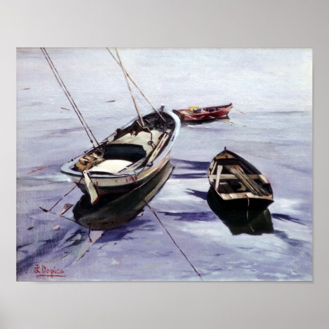 Lanchas en La Dársena (A Coruña) Poster (Framsidan)