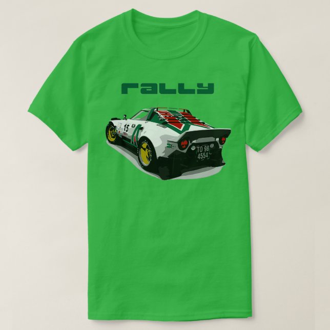 Lancia Stratos HF Rally Car T Shirt (Design framsida)
