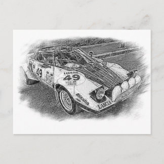 Lancia Stratus Sketch Vykort