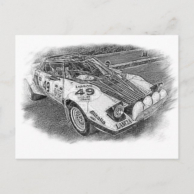 Lancia Stratus Sketch Vykort (Framsida)
