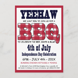Land 4 juli Picnic BBQ Inbjudningar