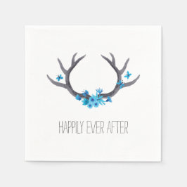 Land Antlers Blue Bröllop Pappersservett