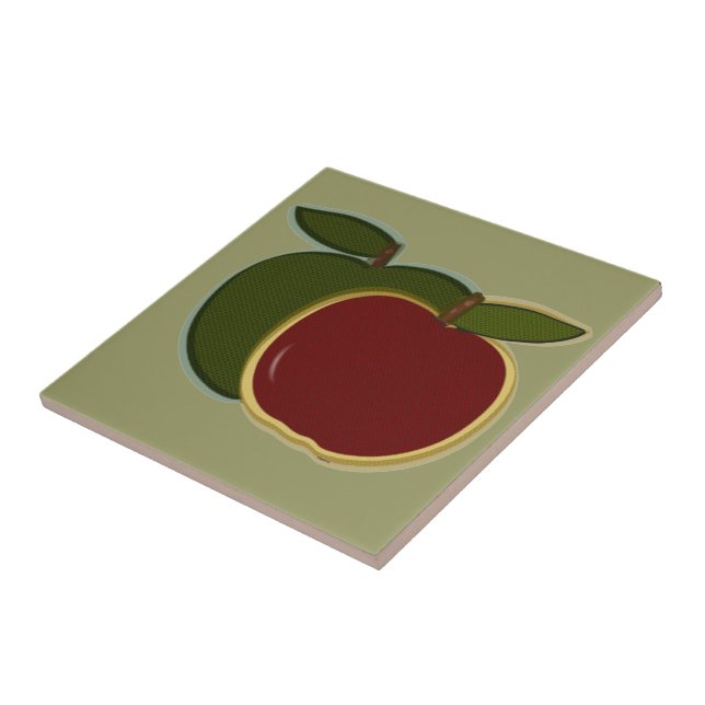 Land Apple Tile (grönt) Kakelplatta (Sidan)