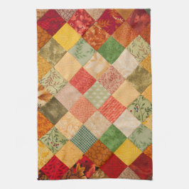 Land Autumn Diamond Patchwork Mönster Kökshandduk