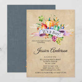 Land Autumn Ljus Boy Baby Shower Inbjudningar