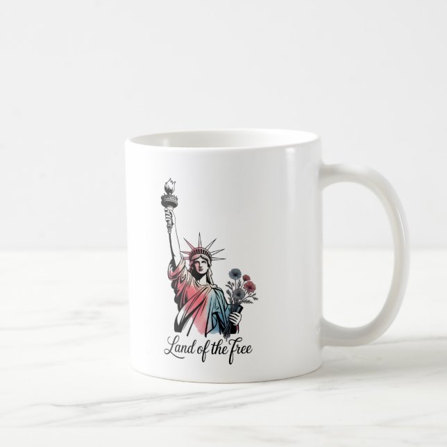 Land av de fria 4 juli Patriotisk Kaffemugg (Höger)