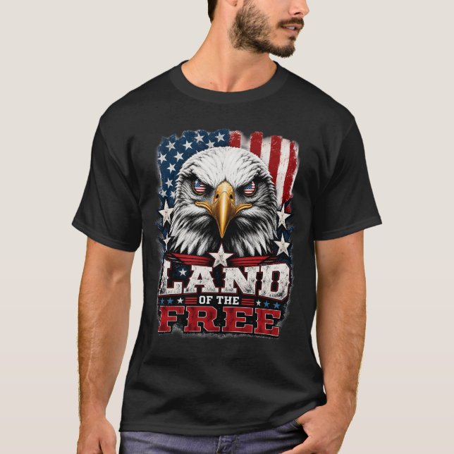 Land av de fria – Örn Patriotisk Tee (Framsida)