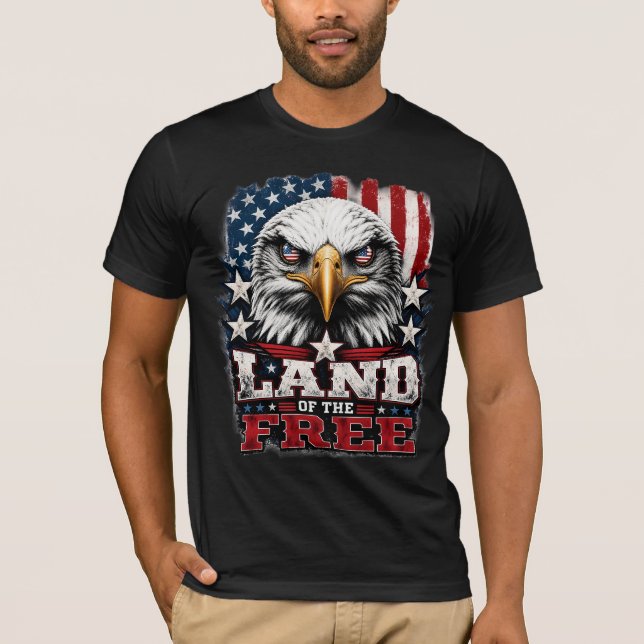 Land av de fria – Patriotisk Eagle T-shirt (Framsida)