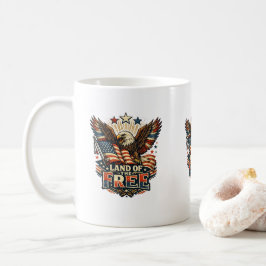 Land av de fria Patriotisk örn Vintage USA Självst Kaffemugg