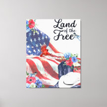 Land av det fria akvarellflagga/Hatt/Stövlar/Blomm
