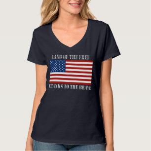 Land av det fria tack till indiankrigareUS-flagga T-shirt