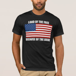 Land av det fritt på grund av den modiga T-tröja T-shirt
