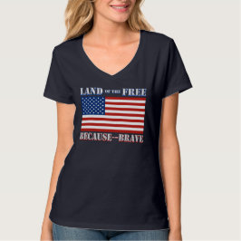 Land av det fritt på grund av den modiga T-tröja Tee Shirt