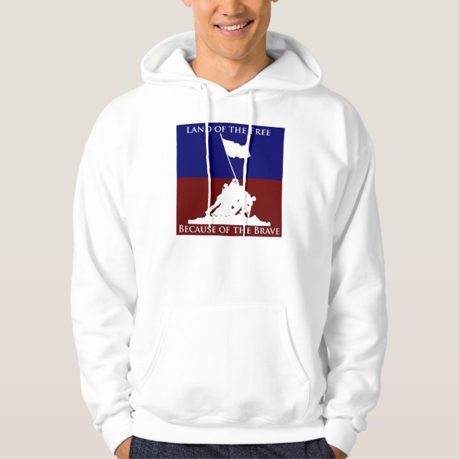 Land av det fritt på grund av indiankrigaren: Iwo Sweatshirt Med Luva (Framsida)