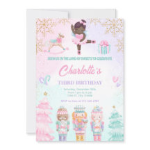 Land av sötsaker nötknäppare sagolik rosa inbjudan