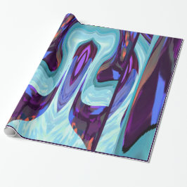 Land av uns som slår in Papper-Lilor/blått/orangen Presentpapper