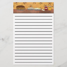 Land avmarkerar tjocka radstationeri brevpapper