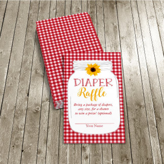 Land Baby BBQ Shower Diaper Raffle Card Tilläggskort