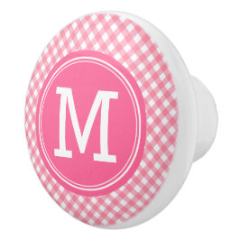 Land Baby Rosa Gingham Personalize Monogram Knopp