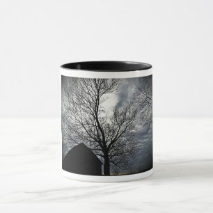Land Barn w/Himlar & Bare Träd Black & White Mugg